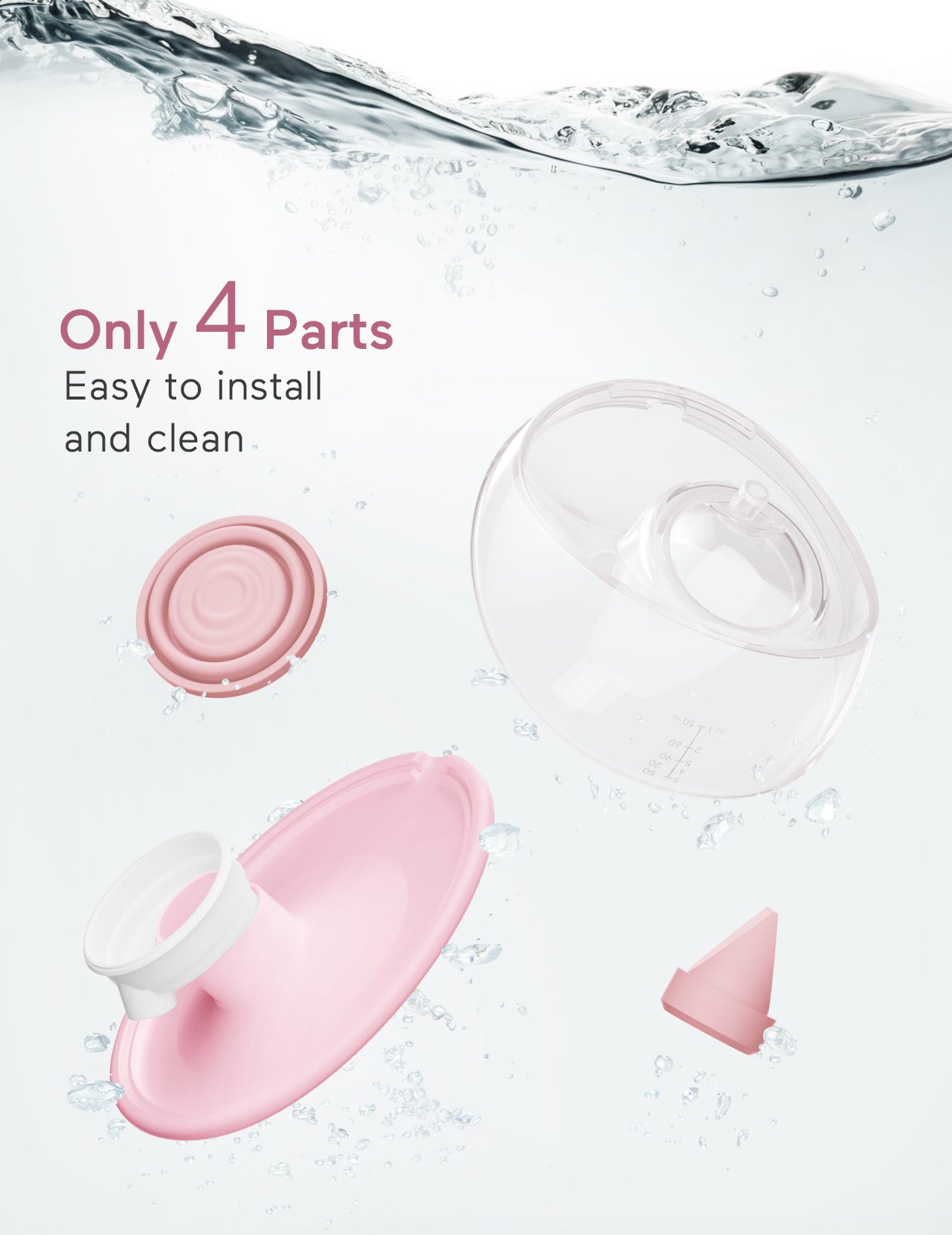 Paruu P20 Electric Breast Pump Hands Free, 4 Modes & 12 Levels Suction with 19/21/24mm Double-Sealed Flange/Insert, Wearable & Portable