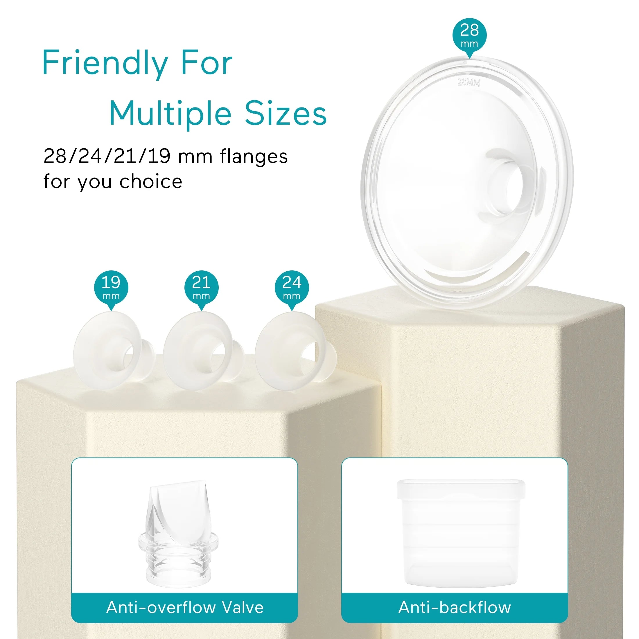 Paruu Hands Free Breast Pump, Double Wearable Electric Breast Pump with 4 Sizes Flange 4 Modes & 9 Levels