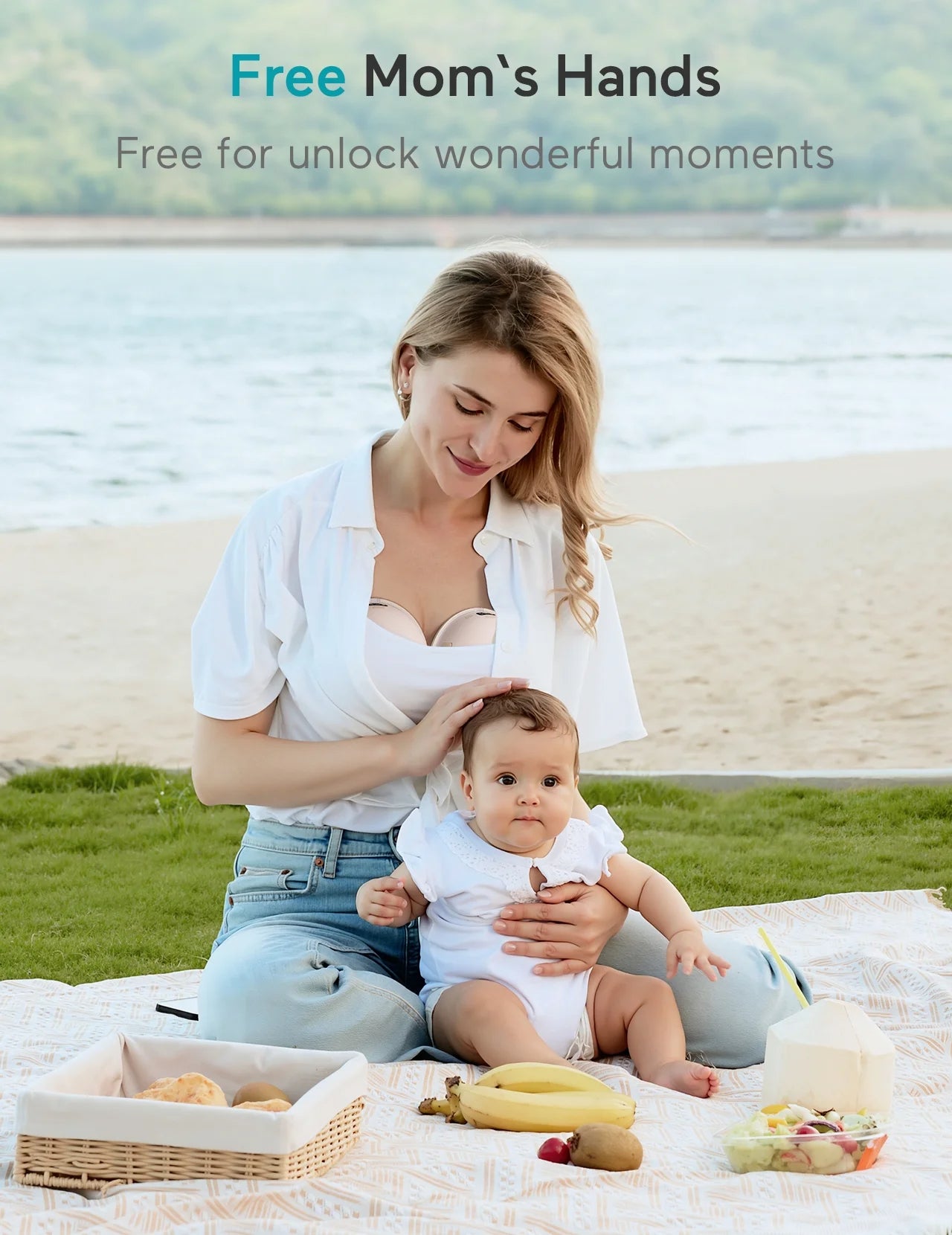 Paruu Wearable Breast Pump 4 Modes, 12 Levels, 240g, BPA-Free, Hands Free Breast Pump, Comfortable, Leak-Proof, Strong Suction