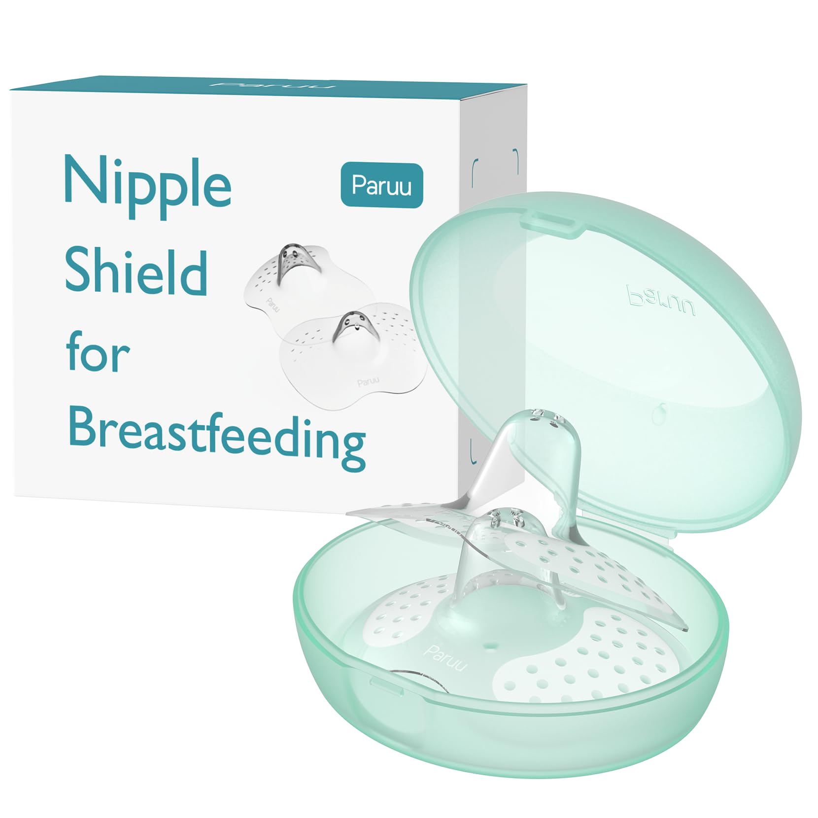 Paruu Contact Nipple Shields, Butterfly Silicone Breastfeeding Nipple Shields, Include Carry Case