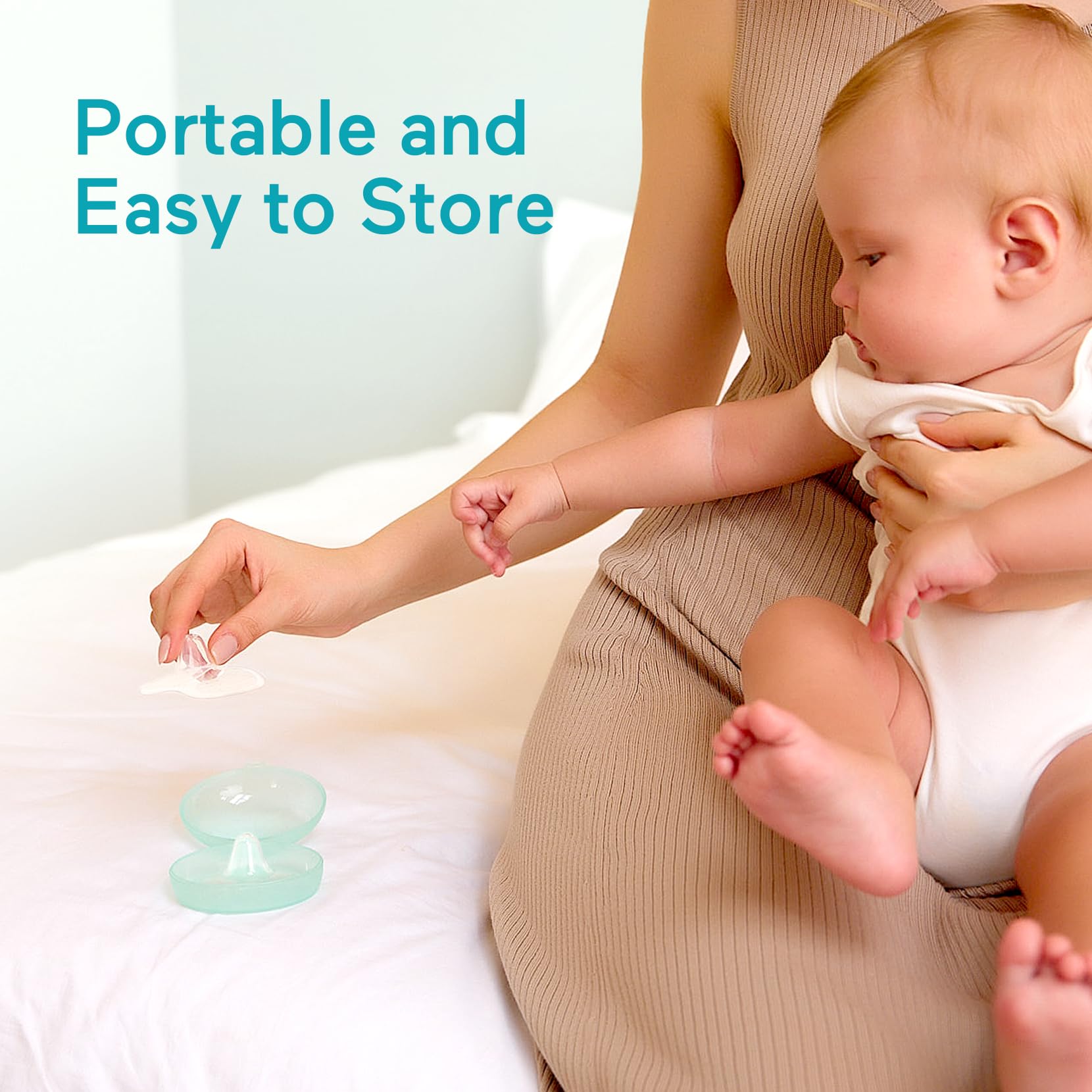Paruu Contact Nipple Shields, Butterfly Silicone Breastfeeding Nipple Shields, Include Carry Case