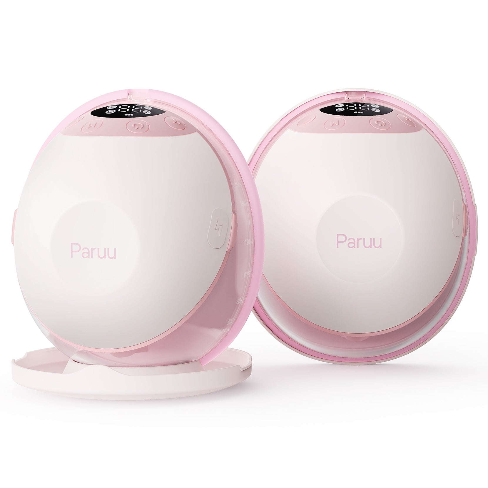 Paruu P20 Electric Breast Pump Hands Free, 4 Modes & 12 Levels Suction with 19/21/24mm Double-Sealed Flange/Insert, Wearable & Portable
