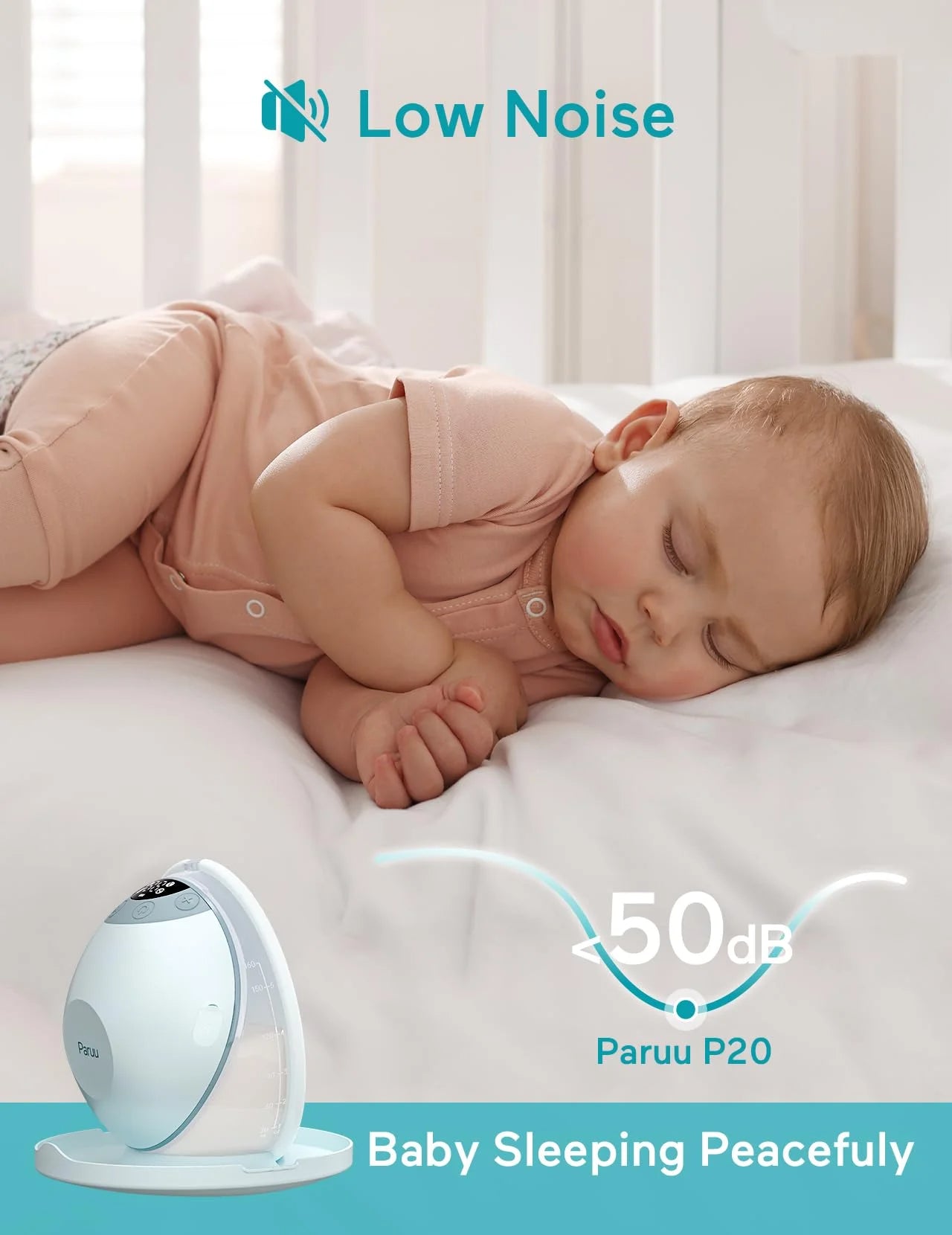 Paruu P20 Electric Breast Pump Hands Free, 4 Modes & 12 Levels Suction with 19/21/24mm Double-Sealed Flange/Insert, Wearable & Portable, 2 Pack