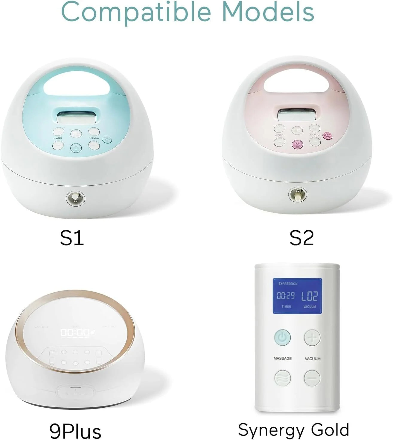 Breast Pump Parts Compatible with Spectra S1/S2/9 Plus, Not Original Accessories, From Paruu, Full Set Replacements Include 24mm Flanges, Valves, Backflow Protectors, Tubings and Bottles