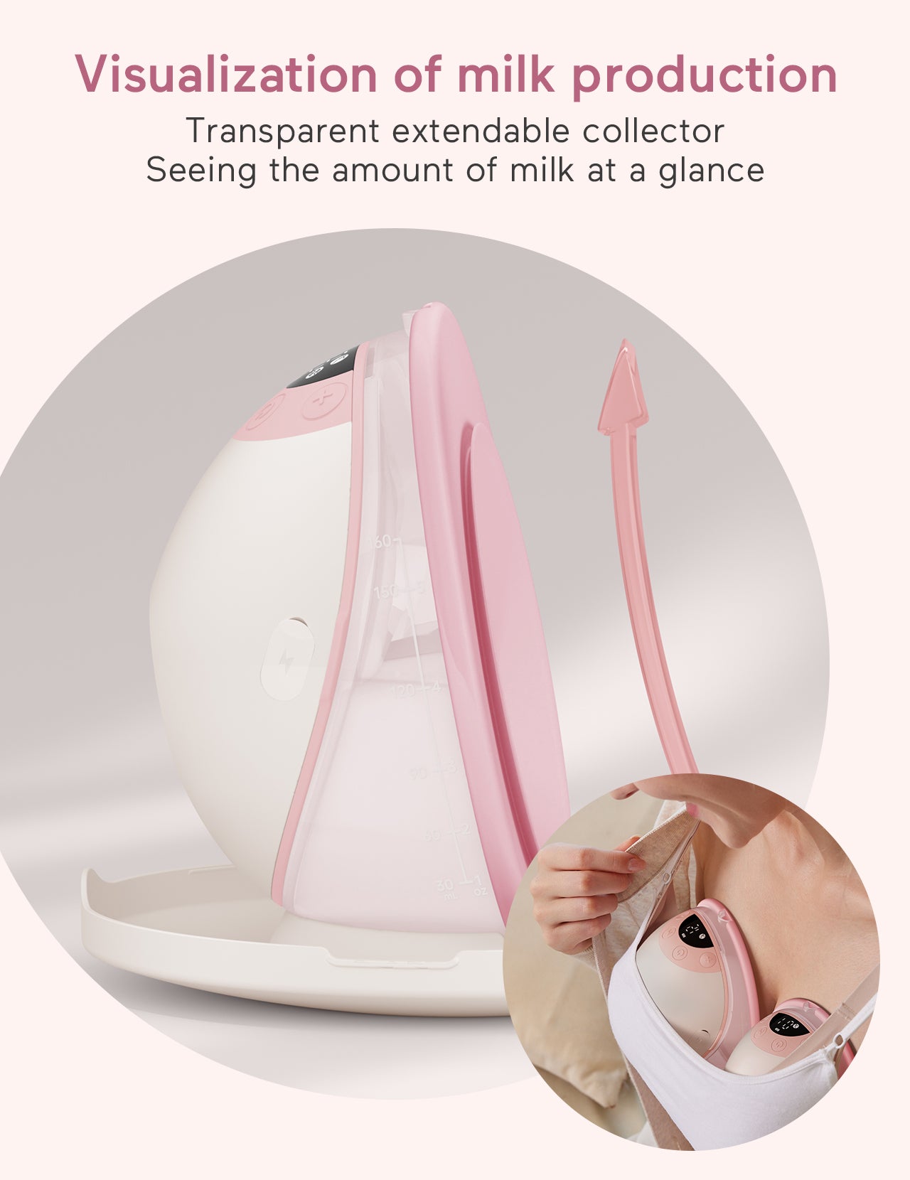 Paruu P20 Electric Breast Pump Hands Free, 4 Modes & 12 Levels Suction with 19/21/24mm Double-Sealed Flange/Insert, Wearable & Portable