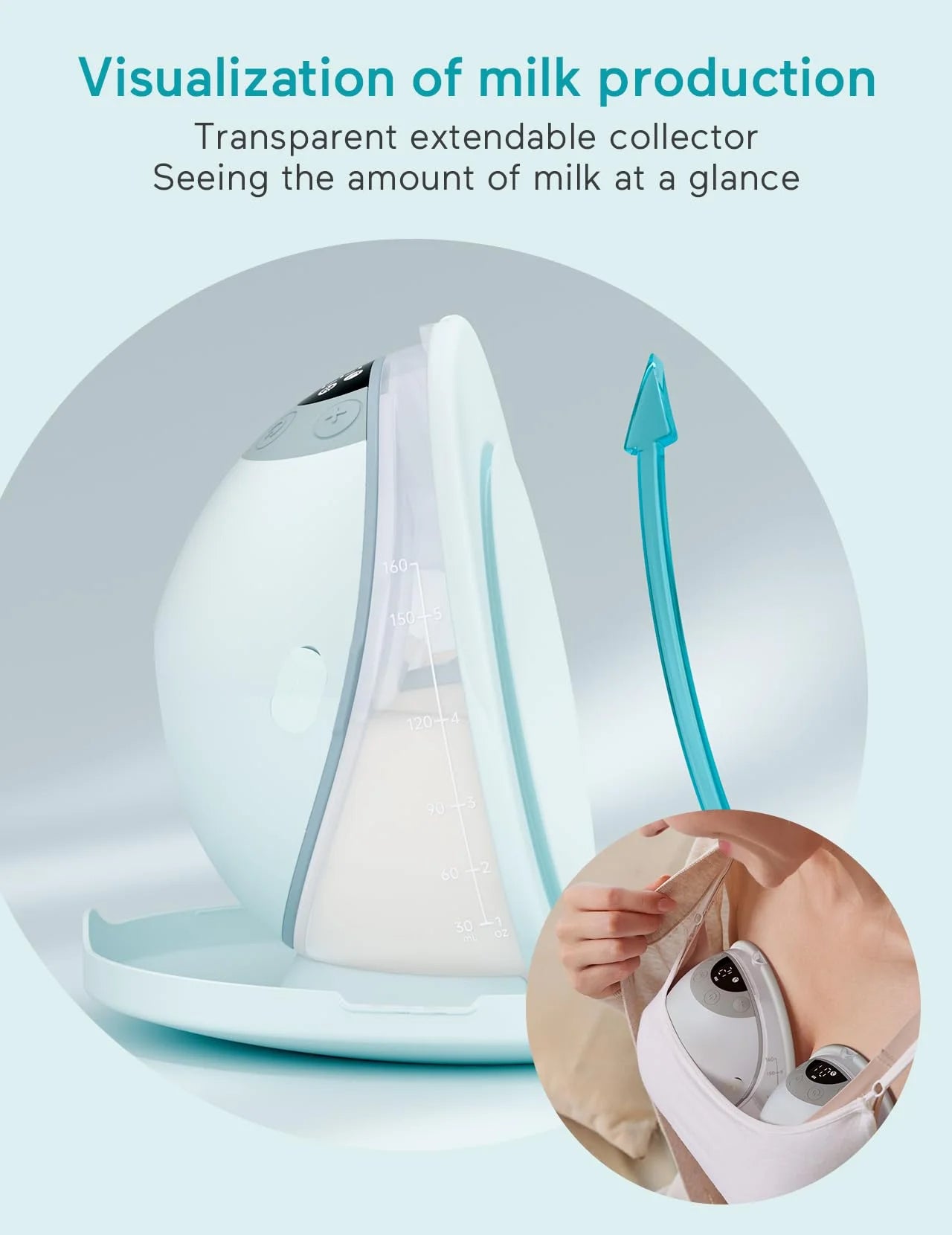 Paruu P20 Electric Breast Pump Hands Free, 4 Modes & 12 Levels Suction with 19/21/24mm Double-Sealed Flange/Insert, Wearable & Portable, 2 Pack