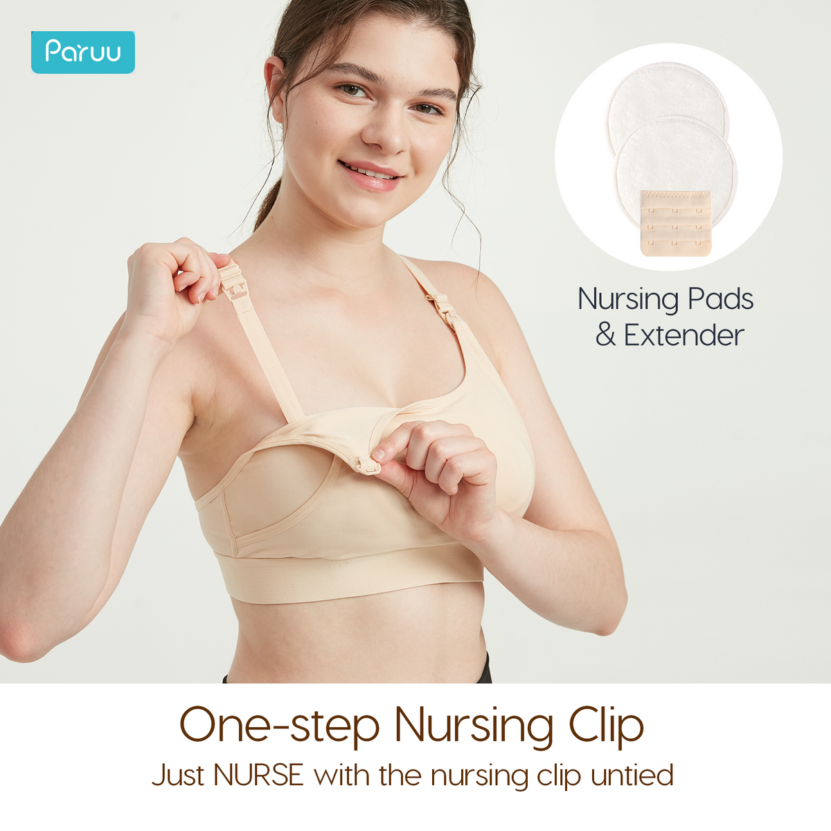 Paruu Hands-Free Pumping Bra | Comfortable Nursing & Pumping Bra with Convertible Straps