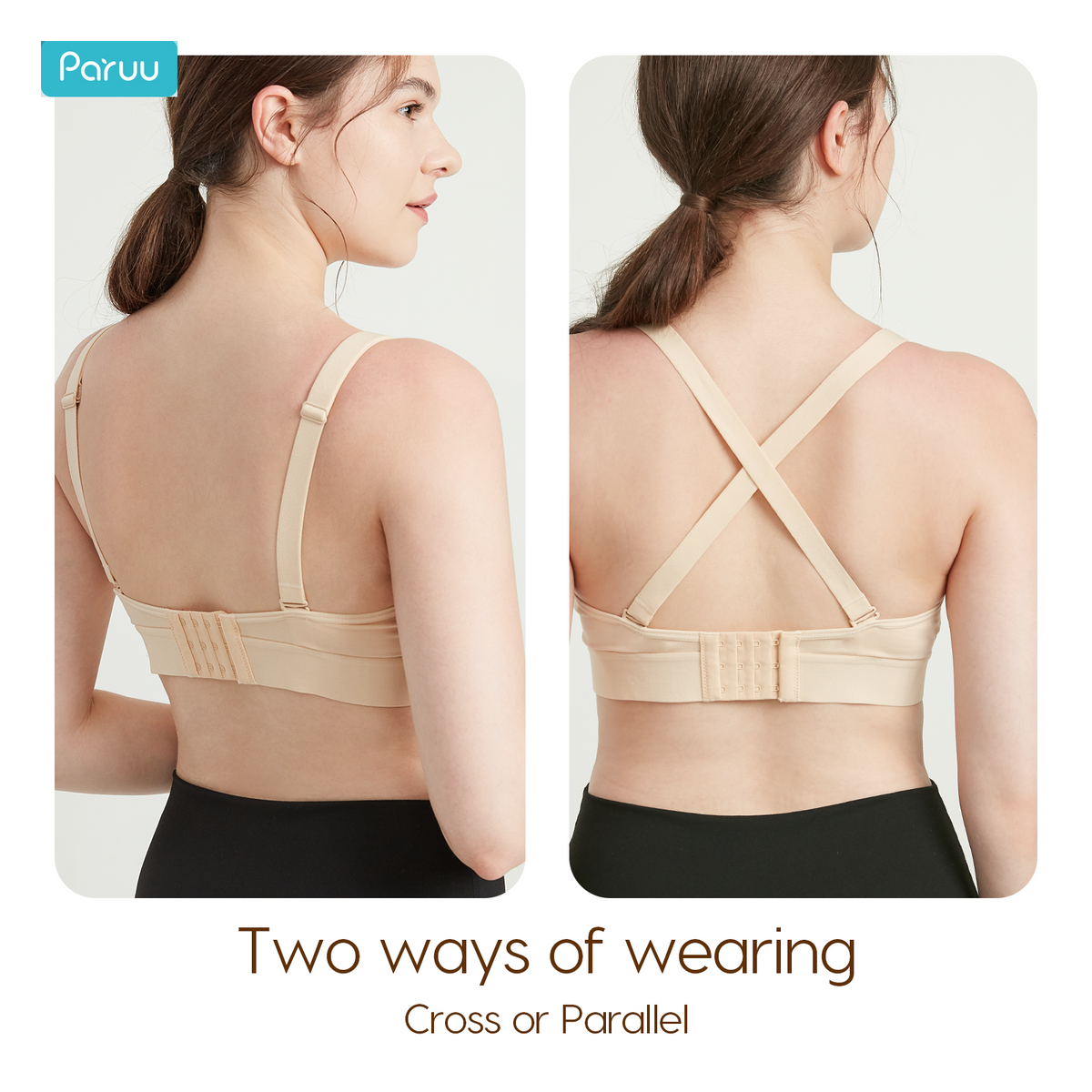 Paruu Hands-Free Pumping Bra | Comfortable Nursing & Pumping Bra with Convertible Straps