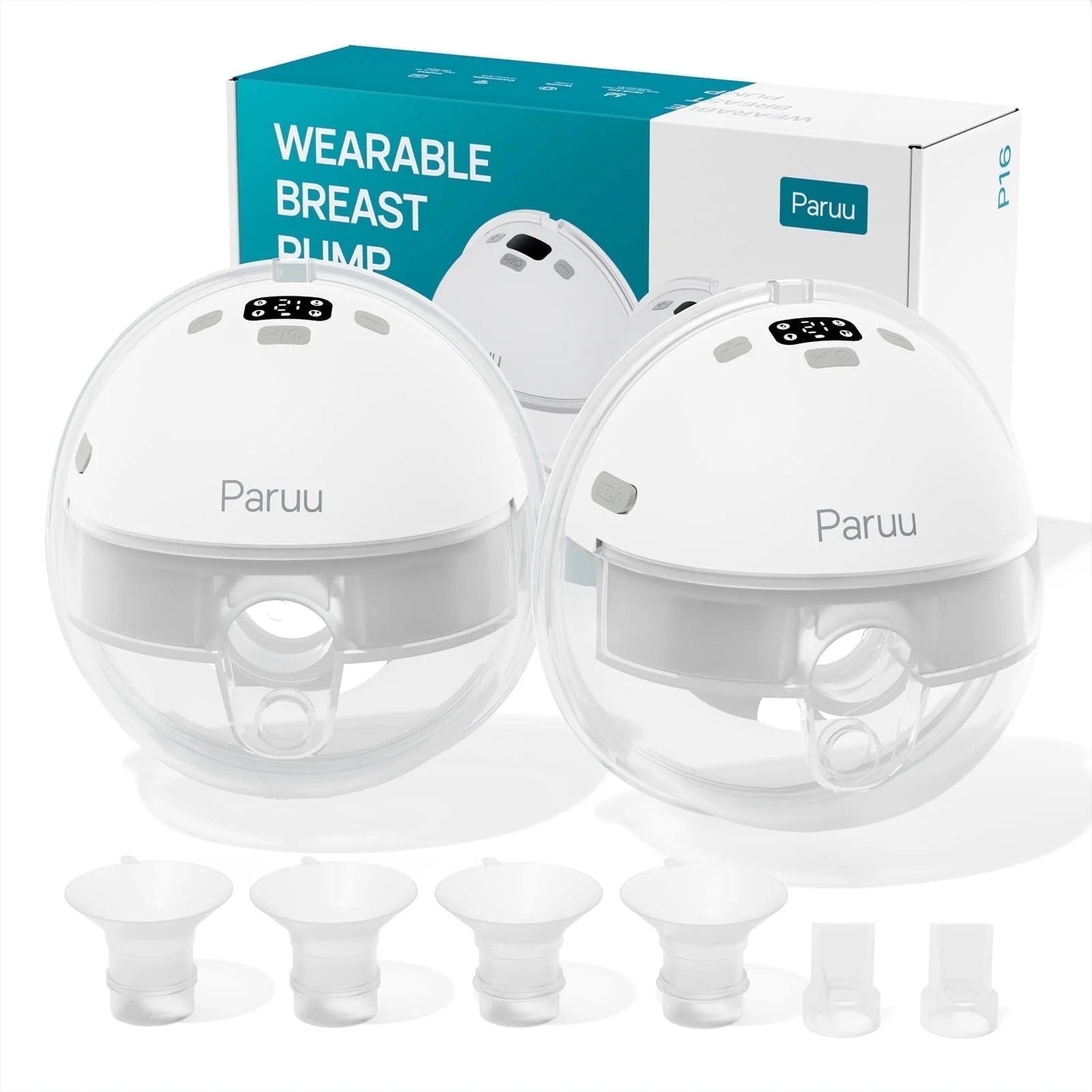Paruu Wearable Breast Pump 4 Modes, 12 Levels, 240g, BPA-Free, Hands Free Breast Pump, Comfortable, Leak-Proof, Strong Suction